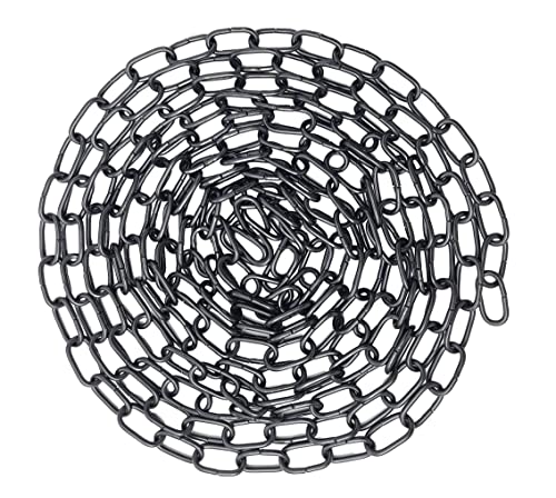 #100 x 10 ft. Hobby/Craft Oblong Decorator Steel Chain, Black, 0.087" Diameter, 10ft Length, 13 lbs Load Capacity
