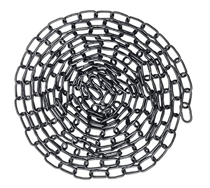 #100 x 10 ft. Hobby/Craft Oblong Decorator Steel Chain, Black, 0.087" Diameter, 10ft Length, 13 lbs Load Capacity