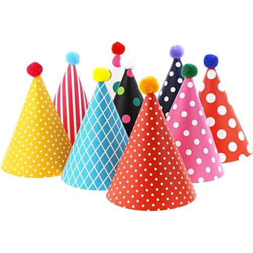 Vesil Mini Kids Birthday Party Hats, Assorted, DIY Assembly Required - color: Hats