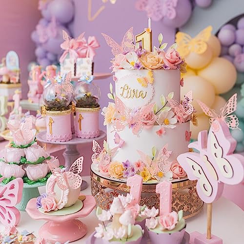 SAOROPEB 3D Butterfly Wall Decor 48 Pcs Pink Butterfly Decorations - color: 48 Pcs, Pink