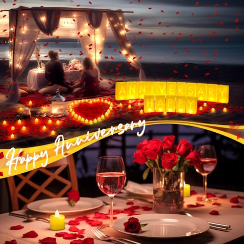 Aurelema 6088 Pcs Happy Anniversary Light up Letters Sign Sets - style: Happy Anniversary
