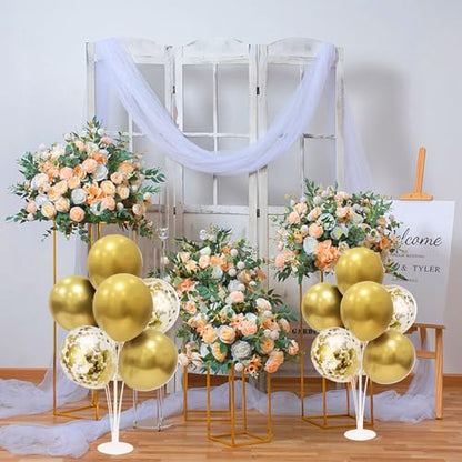 ZJDHPTY Gold Birthday Decorations, 4 Set Balloon Stand with Gold Balloons - color: Gold 4