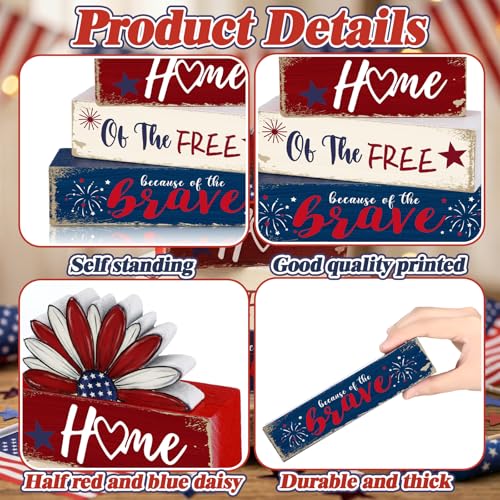 Amyhill 4 Pcs Wooden Sign Decor American Daisy 1, Dog Paw Blocks - style: American Daisy 1