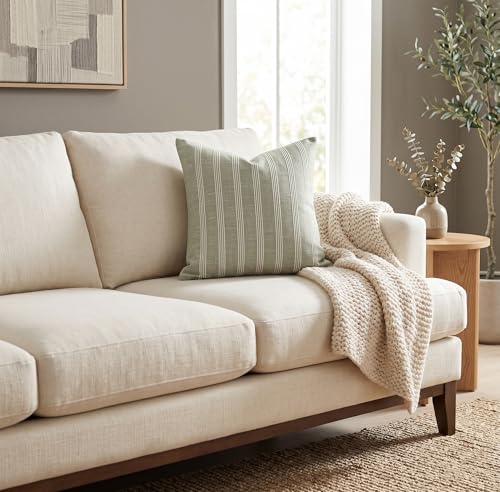 SanVia Designer Cotton Throw Pillow Covers 20x20 for Nooks, Beds & Sofas - color: Sage Green, size: 20" x 20" (Pack of 1)