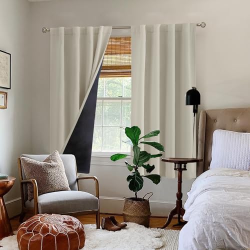 BGment Camel Blackout Curtains 63 Inches Long with Thermal Insulated Liner - color: Cashmere, size: 38"W x 63"L (Pack of 2)