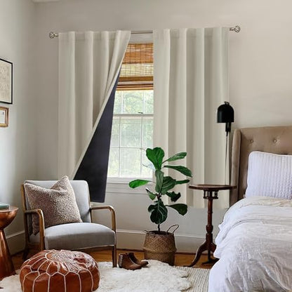 BGment Camel Blackout Curtains 63 Inches Long with Thermal Insulated Liner - color: Cashmere, size: 38"W x 63"L (Pack of 2)