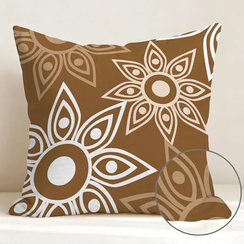 Hexagram Throw Pillow Covers 18x18, Brown Outdoor Pillow Covers Set of 4 - color: Coffee, size: 18" x 18" (Pack of 4)