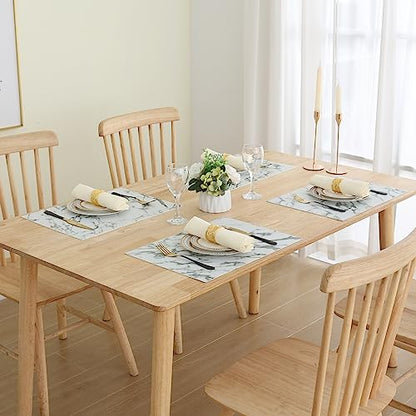 Homaxy PU Faux Leather Placemats for Dining Table, Set of 6, Marble - color: Marble