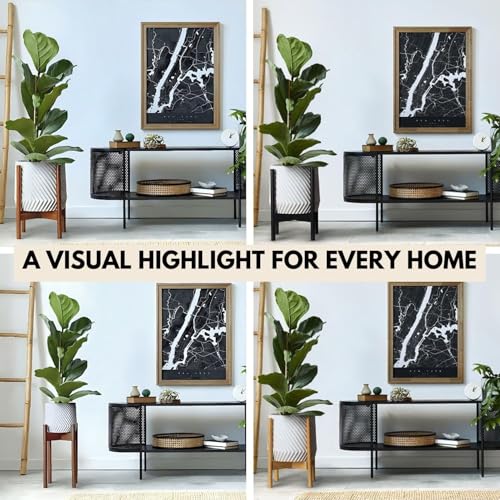 Fox & Fern Large Adjustable Plant Stand Indoor, Bamboo Stand, 11 - 15 Inch - color: Polished Bamboo, size: 11 - 15 Inch