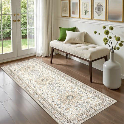 Hallway Runner Rug: 2.6x8 Kitchen Boho Rugs for Living Room Beige - color: Beige, size: 2'6" x 8' (Runner)