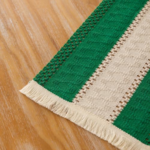 Keketoarrange Christmas Green Boho Table Runner 12x48 Inch - color: Christmas Green, size: 48"L