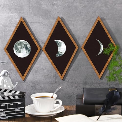 Sintuff Mushroom Wall Art Gothic Boho Sun Moon Phases Decor,Moon - style: Moon