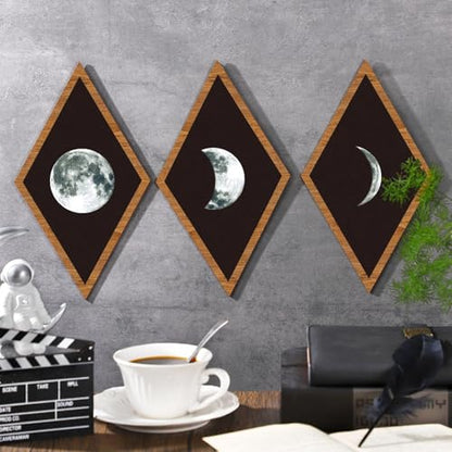 Sintuff Mushroom Wall Art Gothic Boho Sun Moon Phases Decor,Moon - style: Moon
