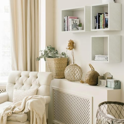 Kaboon Cube Floating Shelves Set2, Display Shelves Wall Mount 7.75" D x 12.5" W x 12.5" H, (Sea Salt, Square 2 Cubes) - color: Sea Salt, size: Square-Set2