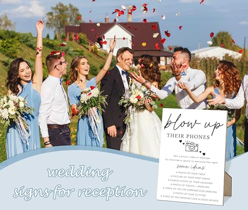 Blow Up Their Phone Sign, Wedding Table Sign, 8" x 11" Wooden Plaque for Wedding Reception Decor