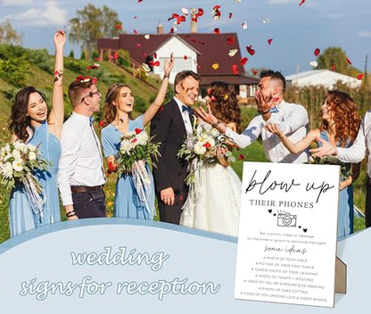 Blow Up Their Phone Sign, Wedding Table Sign, 8" x 11" Wooden Plaque for Wedding Reception Decor