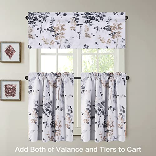 H.VERSAILTEX Valance for Kitchen Windows/Bathroom/Living Room/Bedroom Blackout Window Valance Thermal Insulated Rod Pocket Valance Curtains, 52" W x 18" L, 1 Panel, Bluestone and Taupe - color: Stoneblue/Taupe
