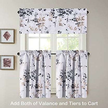 H.VERSAILTEX Valance for Kitchen Windows/Bathroom/Living Room/Bedroom Blackout Window Valance Thermal Insulated Rod Pocket Valance Curtains, 52" W x 18" L, 1 Panel, Bluestone and Taupe - color: Stoneblue/Taupe