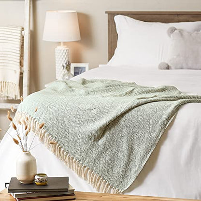DII Diamond Throw Collection Cotton Woven, 50x60, Jadeite - color: Jadeite, size: 50x60"