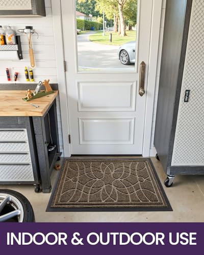 DEXI Front Door Mat Outside Entrance 24x36, Heavy Duty Non Slip, Brown - color: Brown, size: 24" X 36" (Rectangular)