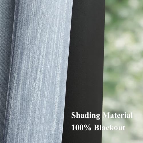 MIULEE Chambray Blue and Greyish White Ombre Blackout Curtains 52Wx63L - color: Chambray Blue and Greyish White, size: 52"W x 63"L (Pack of 2)