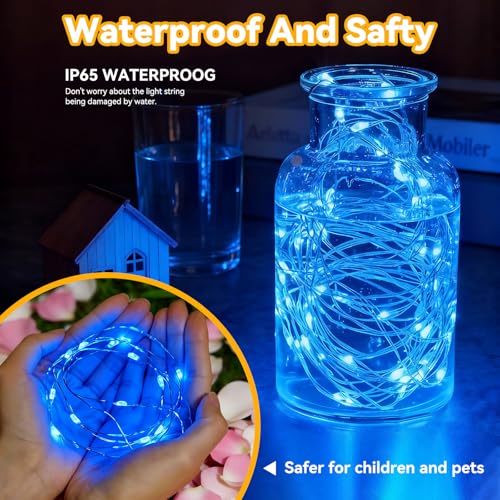 Twinkle Fairy Lights 8 Modes with Remote and Timer 33ft 100LED - color: Blue, size: 1 Pack