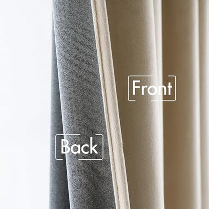 MIULEE Velvet Curtains 52x90 inches 2 Panels Beige Blackout Curtains - color: Beige, size: 52"W x 90"L (Pack of 2)