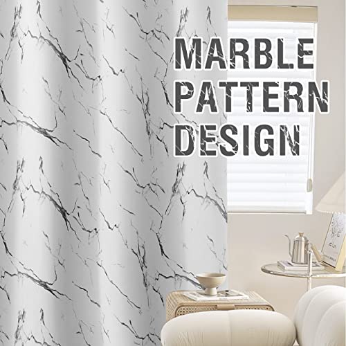 H.VERSAILTEX 100% Blackout Curtains 63 inch Length 2 Panels Set Marble Designs Printed Drapes Thermal Curtains for Bedroom with Black Liner Sound Proof Curtains, Grey - color: Marble- Grey, size: 52"W x 63"L (Pack of 2)