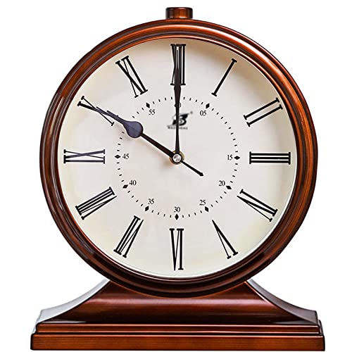 Silent Vintage Farmhouse Mantel Clock for Living Room 10-inch - color: Brown