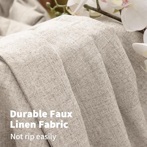 YoungsTex Oatmeal Linen Blackout Curtains for Bedroom 38 X 63 Inch - color: Oatmeal, size: 38"W x 63"L (Pack of 2)