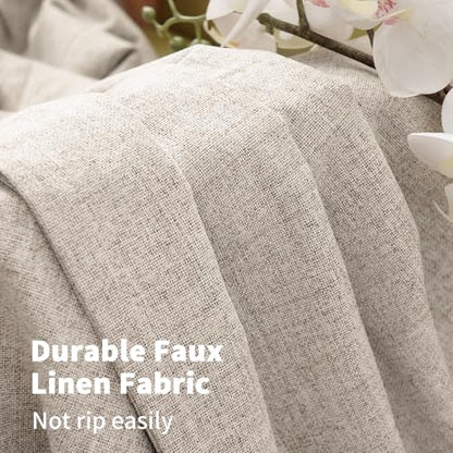 YoungsTex Oatmeal Linen Blackout Curtains for Bedroom 38 X 63 Inch - color: Oatmeal, size: 38"W x 63"L (Pack of 2)