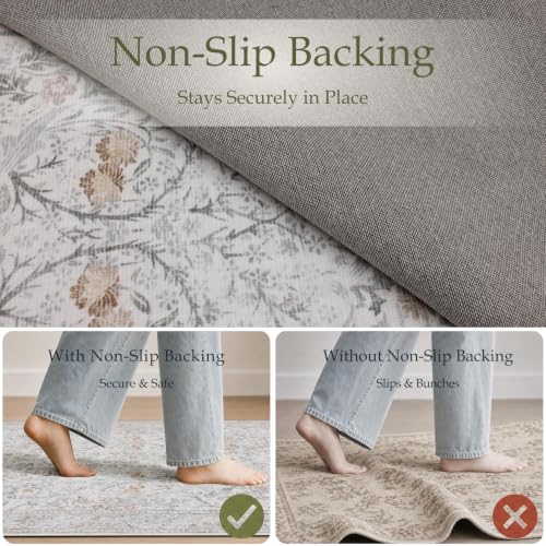JOLLYVOGUE 6x9 Area Rugs for Living Room, Washable Rug, Beige - color: Beige, size: 6' x 9' (Rectangular)