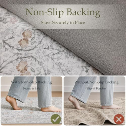 JOLLYVOGUE 6x9 Area Rugs for Living Room, Washable Rug, Beige - color: Beige, size: 6' x 9' (Rectangular)