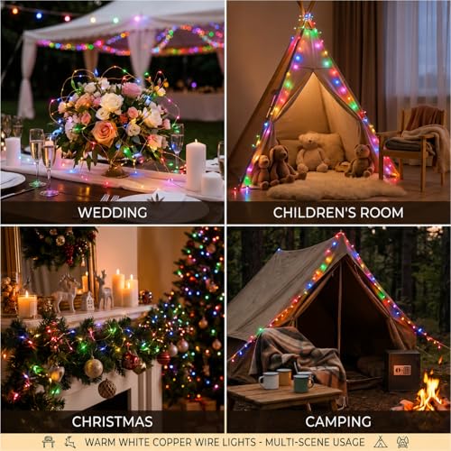 16FT 50LED Fairy Lights Battery Operated (Included), 2 Packs - color: Multicolor, size: 2 Pack - Batteries Included