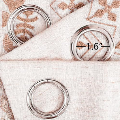 Boho Curtains for Living Room Stripe Embroidered 96 Inch 2 Panels - color: Striped-beige, size: 52"W x 96"L (Pack of 2)