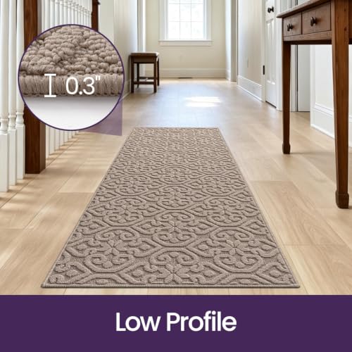 DEXI Hallway Runner Rug Non Slip, 2x6 Washable Runners Carpet, Beige - color: Beige, size: 24" X 72" (Runner)