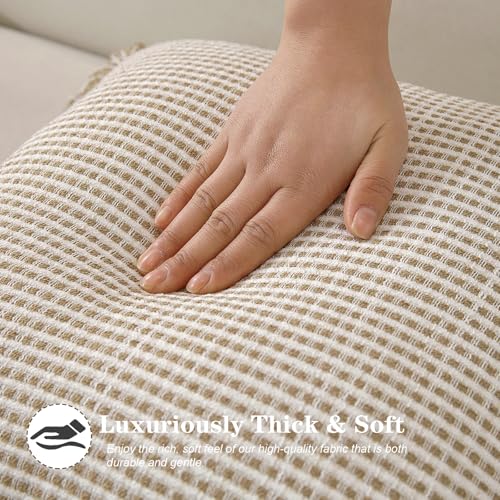 Handmade Tassel Boho Striped Fringe Pillow Covers Set of 2-20x20 Inch - color: Khaki, size: 20" x 20" (Pack of 2)