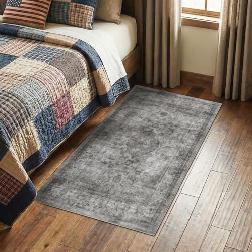 Homemate Washable Rug 3x5 Area Rugs - Vintage Rugs for Living Room - color: Black, size: 3x5 ft