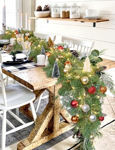 6FT Pine Christmas Greenery Clearance, Realistic Cedar Cypress Garland for Holiday Mantel Fireplace Table Centerpiece Decoration