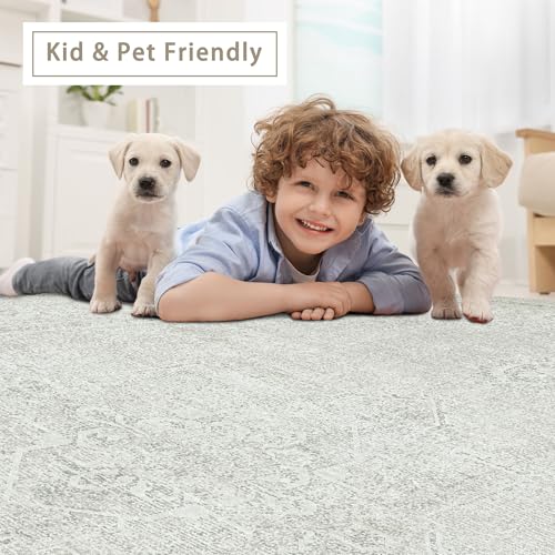 8x10 Washable Area Rugs for Living Room,Bedroom,Dining Room(Concrete Grey) - color: Concrete-grey, size: 8' x 10' (Rectangular)
