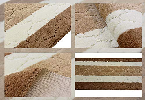 Custom Size Hallway Runner Rug, Slip Resistant, 26 Inch Wide X Your Choice of Length, Trellis Beige, 26 Inch X 3 Feet, Doormat Size - color: Beige Trellis, size: 2'2" x 3' (Rectangular)