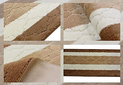 Custom Size Hallway Runner Rug, Slip Resistant, 26 Inch Wide X Your Choice of Length, Trellis Beige, 26 Inch X 3 Feet, Doormat Size - color: Beige Trellis, size: 2'2" x 3' (Rectangular)