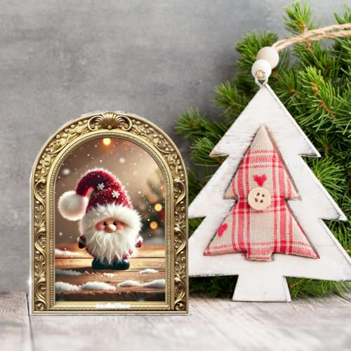 Cute Santa Figurine Framed Christmas Sign Table Decorations - color: SANTA10