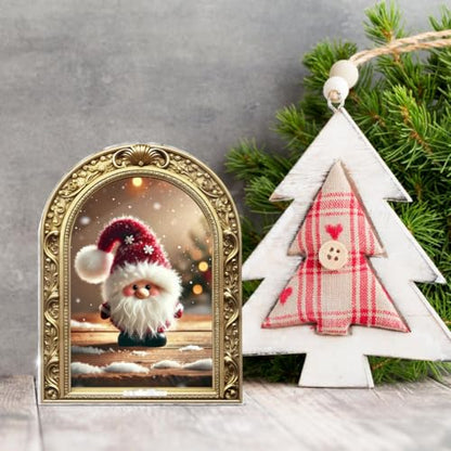 Cute Santa Figurine Framed Christmas Sign Table Decorations - color: SANTA10