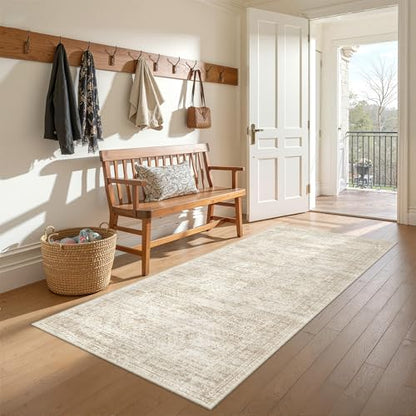 3x6 Runner Rug Non Slip,Washable Hallway Runner Rug,Beige - color: Beige/Ivory, size: 3' x 6' (Runner)