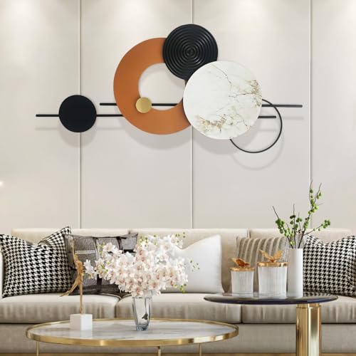 BECHAEO 3D Large Metal Wall Art Decor for Living Room 40" x 19"
