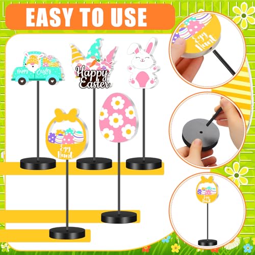 DoubleFill 6 Pcs Easter Decoration for Home Table Centerpieces - style: Easter