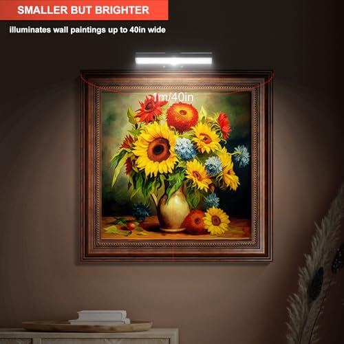 2 PACK Picture Light for Painting Battery with Remote on Wall in Bedroom Living Room, 3Lighting for Wall Art Pictures Posters,Dimmable Timer Set Display Accent Light for Frame Dart Gallery Portrait - color: Black, size: 2PACK