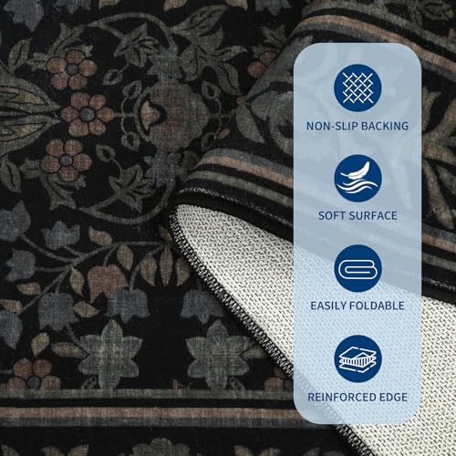 GarveeHome Small Area Rugs 2x3 Non Slip Washable Entryway Rug, Black - color: Black, size: 2' x 3' (Rectangular)