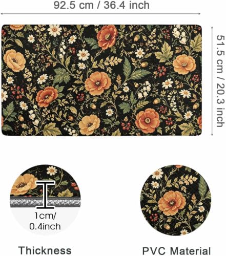 Floral Kitchen Comfort Mat 36x20in Anti-Fatigue Kitchen Mats - color: Monet's Garden